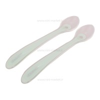 قاشق دو عددی سیلیکونی همراه با قاب رنگ سبز کیکابو Kikkaboo