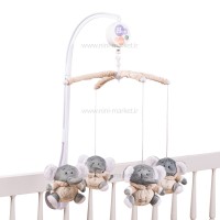 آویز تخت موزیکال طرح فیل رنگ کرم سانوزی Sunnozy