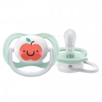 پستانک بادامی تکی الترا ایر 0 - 6 ماه طرح سیب اونت Avent (بدون جعبه)