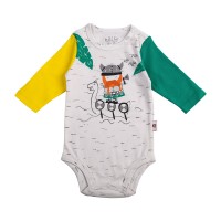 زیردکمه آستین بلند طرح وایکینگ سایز 3-0 ماه برند نیلی