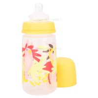 شیشه شیر کارتونی 270 میل طرح طوطی رنگ زرد سوانیکس Suavinex