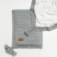 پتو بافت داخل خزدار رنگ طوسی لیزا دیاموند Lisa Diamond