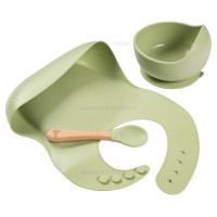 ست ظرف غذا سیلیکونی رنگ سبز والابی لیتل Wallaby Little