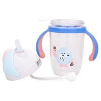 لیوان نی دار دسته دار طرح انار 300 میل رنگ آبی Yasi Care