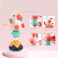 جغجغه صندلی غذا طرح اسب آبی چسبان هولی تویز Hola toys