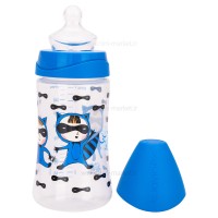 شیشه شیر کارتونی 270 میل طرح راکن رنگ آبی برند سوانیکس Suavinex