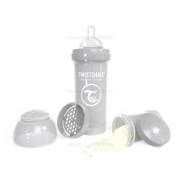 شیشه شیر آنتی کولیک تویست شیک 260 میل طوسی Twistshake