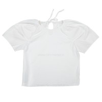 تیشرت دخترانه طرح آستین پف رنگ سفید