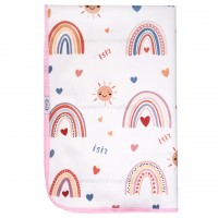 زیرانداز تعویض طرح رنگین کمان رنگ صورتی سایز کوچک ایسیز