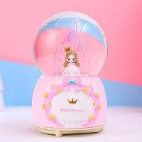 گوی موزیکال طرح دختر و قلعه رنگ صورتی خارجی