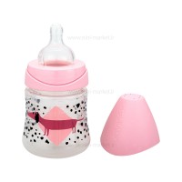 شیشه شیر طلقی 150 میل طرح سگ رنگ صورتی سواوینکس Suavinex