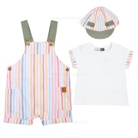 پیشبندی شورتی اسپرت طرح راه راه رنگ سفید Indigo