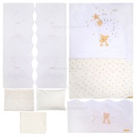 ست روتختی 7 تیکه طرح تدی رنگ سفید ایسیز