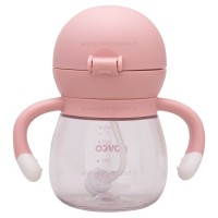 لیوان نی دار 240 میل رنگ صورتی رووکو Rovco