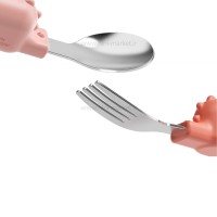 ست قاشق و چنگال رنگ صورتی هی اور شی Heorshe