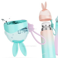 فلاسک آب استيل طرح خرگوش رنگ طلایی هلو دریم Hello dream