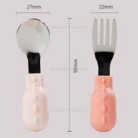 ست قاشق و چنگال رنگ صورتی هی اور شی Heorshe