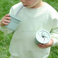 لیوان دو کاره سلیکونی رنگ نسکافه ای مینیک اوی اوی Minik Oioi