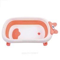 وان حمام آکاردئونی سه تیکه طرح خرگوش دماسنج دار رنگ نارنجی خارجی