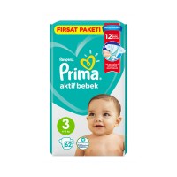 پوشک پریما Prima اونتاژ سایز 3 (10-6 کیلو) بسته 62 عددی