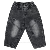 شلوار جین اسپرت طرح زاپ دار سایز رنگ ذغالی