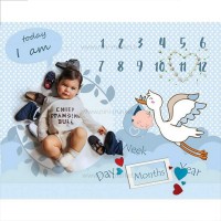 پارچه ماهگرد طرح لک لک و بچه زمینه آبی برند آلپی کیدز LP Kids