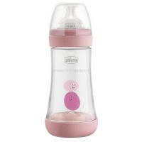 شیشه شیر پرفکت 240 میل 2+ ماه رنگ صورتی چیکو Chicco