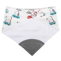 پیشبند دندانگیردار طرح دایناسور و ماشین بی‌بی فور لایف Baby4Life