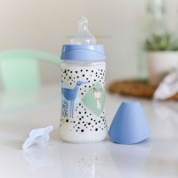 شیشه شیر طلقی 270 میل طرح سگ رنگ آبی سواوینکس Suavinex