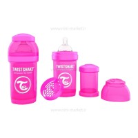 شیشه شیر ضد نفخ 180 میل صورتی تویست شیک Twistshake