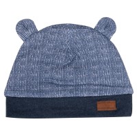 سرهمی پسرانه طرح خرس با کلاه و پیشبند ایندیگو indigo