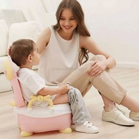 توالت آموزشی طرح گاو شاخدار رنگ صورتی برند خارجی