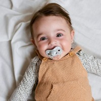 پستانک تکی بادامی 6 - 18 ماه طرح روباه طوسی روشن سواوینکس Suavinex  (بدون جعبه)