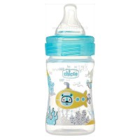 شیشه شیر ول بینگ 150 میل رنگ آبی چیکو Chicco