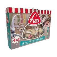 آویز بالای تخت کوکی طرح شیر  رنگ کرم baby fun