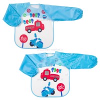 پیشبند غذاخوری آستین دار طرح ماشین رنگ آبی برند خارجی