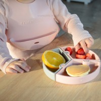 ظرف غذا پازلی چند بخش رنگ طوسی صورتی مینیک اوی اوی minik oi oi