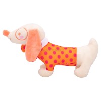 جغجغه طرح سگ عینکی رنگ نارنجی خالدار شیما Shima