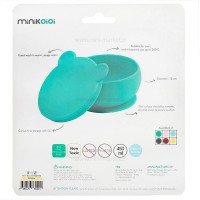 کاسه درب دار سیلیکونی رنگ سبز مینیک اوی اوی Minik Oioi