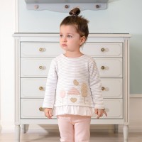 بلوز و لگ دخترانه طرح خانه رنگ صورتي ایندیگو Indigo