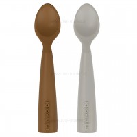 قاشق دو عددی رنگ طوسی قهوه ای مینیک اوی وای Minik Oioi