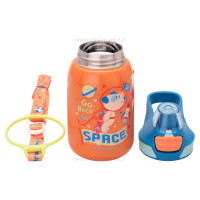 فلاسک آب استیل طرح دار رنگ نارنجی هلو دریم Hello Dream