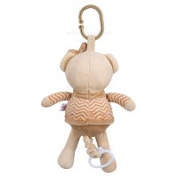 آویز کریر نخ کش طرح خرس دختر رنگ کرمی بیبی فان babyfun