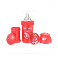 شیشه شیر آنتی کولیک 180 میل قرمز صدفی تویست شیک Twistshake