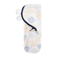 قنداق نخي طرح اسليمي رنگ نوار سرمه اي بیبی فور لایف Baby4life