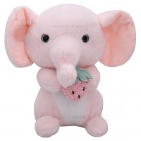 عروسک فیل و توت فرنگی رنگ صورتی