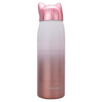 فلاسک آب استيل طرح گربه رنگ صورتي هلودریم Hello dream