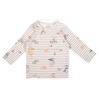 ست دوتکه بلوز و شلوار راه راه و حیوانات رنگ سفید و زرد رابو Raboo