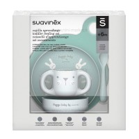 ست غذاخوري 5 تکه طرح خرگوش رنگ سبز سواوینکس Suavinex
