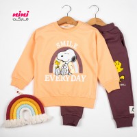 بلوز شلوار اسپرت طرح سگ و رنگین کمان رابو  Raboo